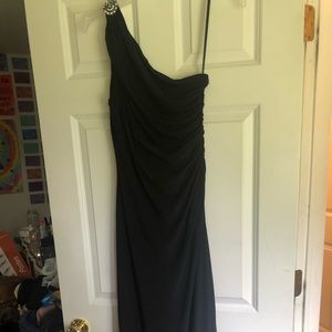 ralph lauren one shoulder gown